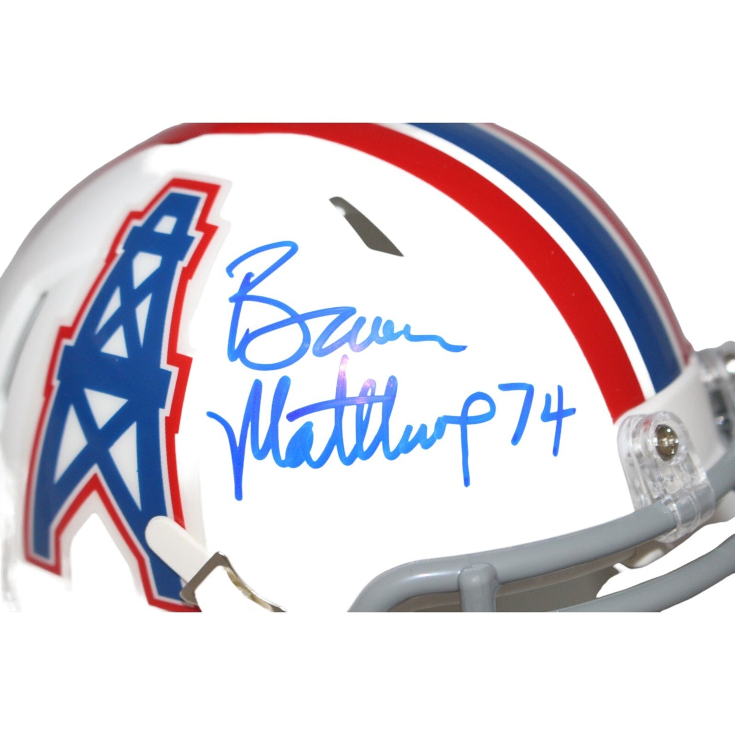 Bruce Matthews Houston Oilers Autographed Throwback Mini Helmet