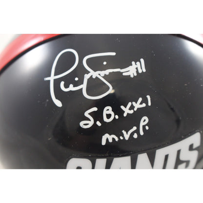 Phil Simms Signed New York Giants Throwback VSR4 Mini Helmet SB MVP
