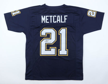 Eric Metcalf Autographed San Diego Chargers Dark Blue Custom Jersey