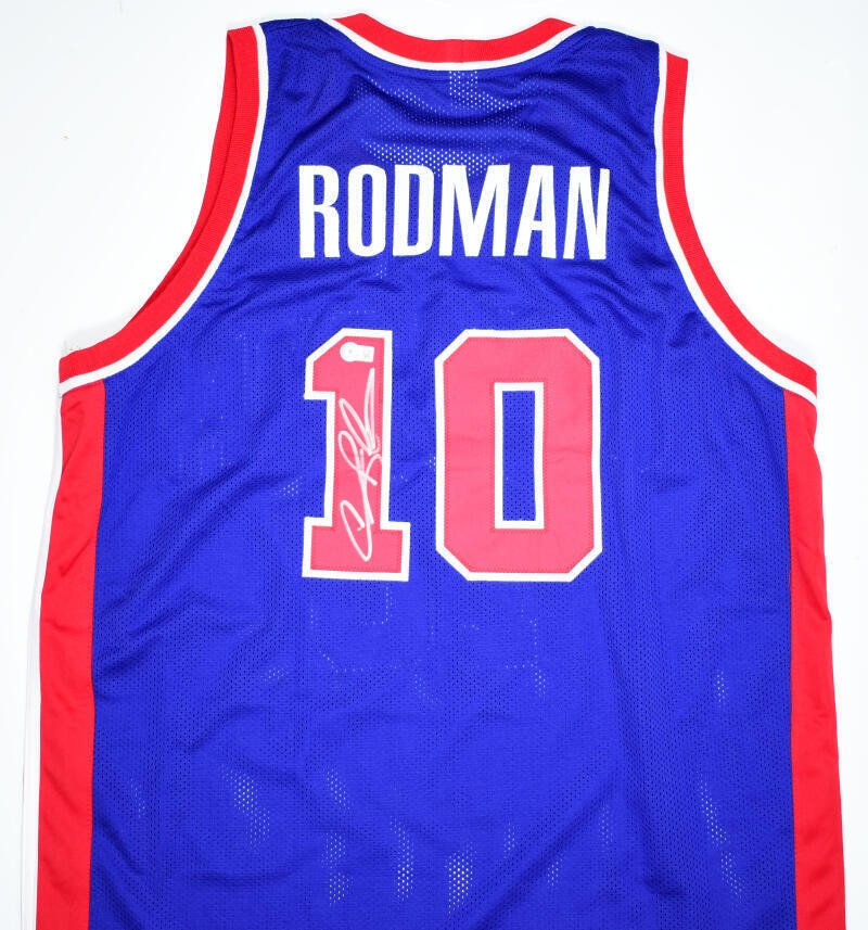 Dennis Rodman Signed Blue Custom Basketball Jersey