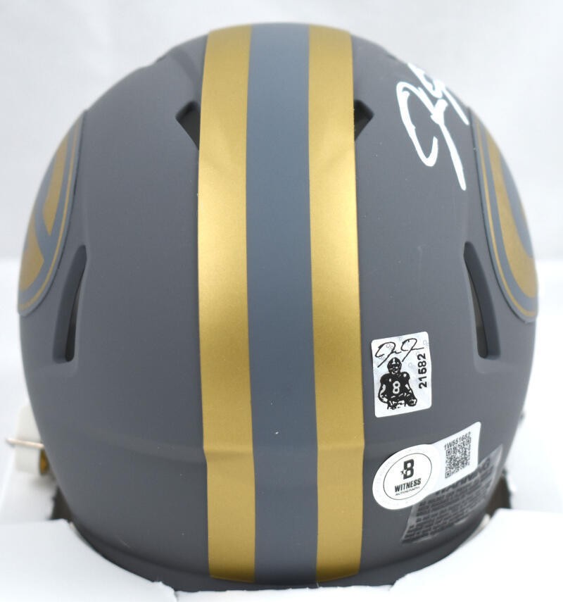 Josh Jacobs Autographed Green Bay Packers Slate Speed Mini Helmet
