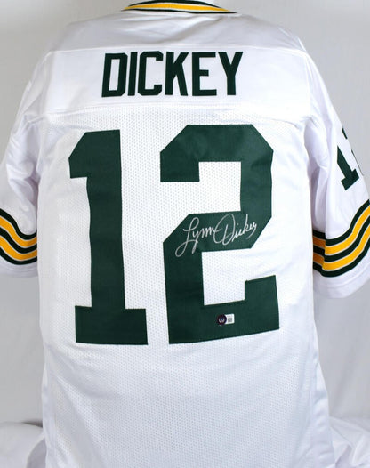 Lynn Dickey Autographed White Custom Football Jersey