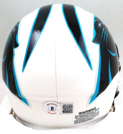 Luke Kuechly Autographed Carolina Panthers Flat White Speed Mini Helmet