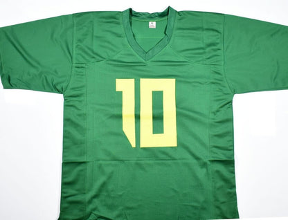 Bo Nix Signed Green Custom College Style Football Jersey