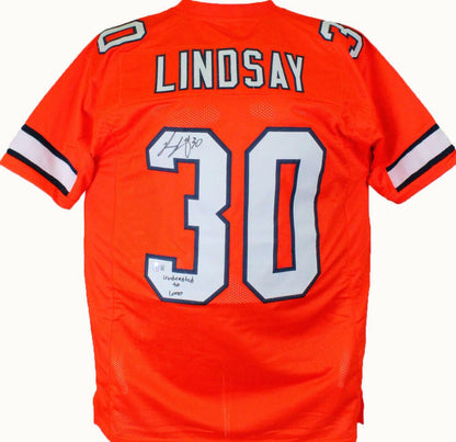 Phillip Lindsay Signed Color Rush Jersey with "Undrafted to 1,000" Inscription