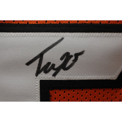 Tee Higgins Signed Orange Pro Style Custom Jersey (Beckett COA)