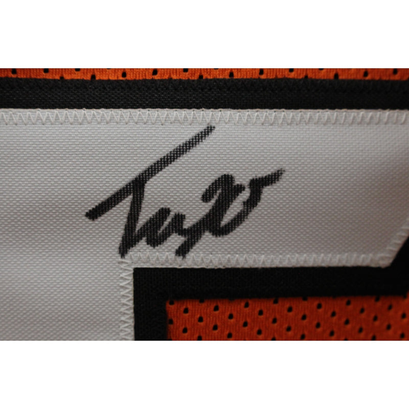 Tee Higgins Signed Orange Pro Style Custom Jersey (Beckett COA)