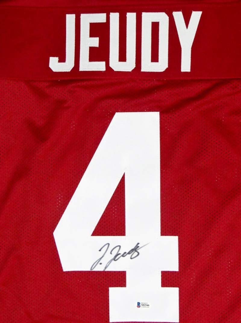 Jerry Jeudy Autographed Red Custom Football Jersey