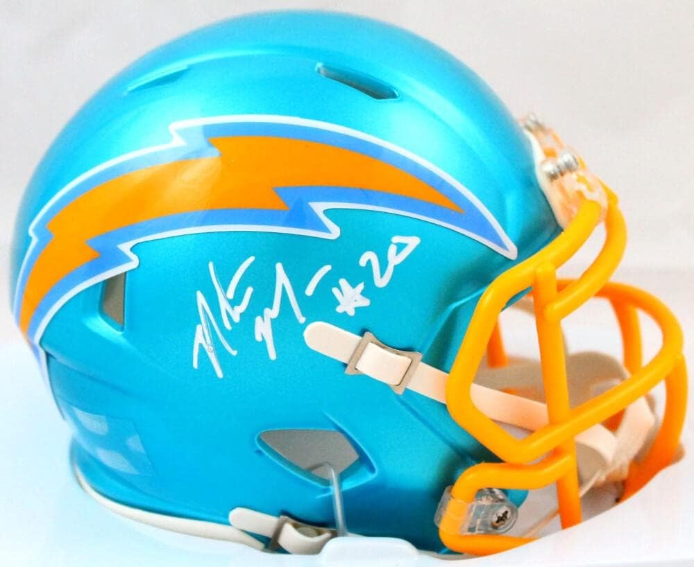 Natrone Means Signed San Diego Chargers Flash Speed Mini Helmet