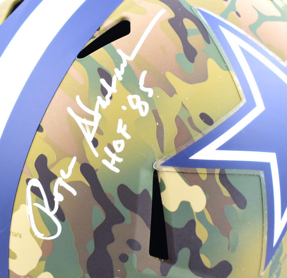 Roger Staubach Autographed Dallas Cowboys Full Size Camo Speed Helmet