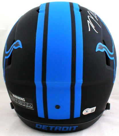 TJ Hockenson Signed Detroit Lions Full Size Eclipse Speed Helmet
