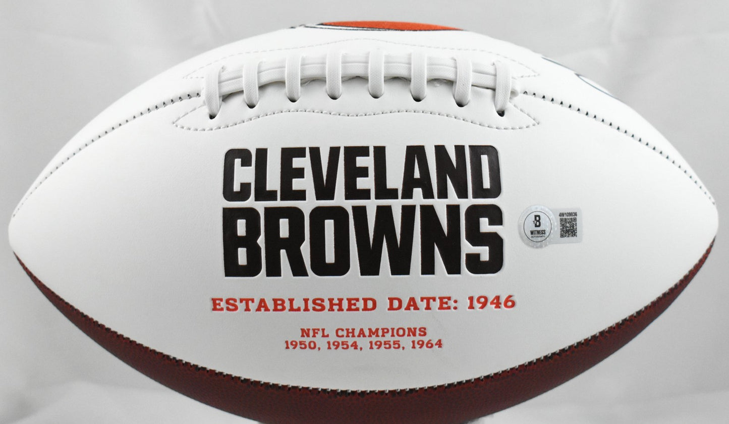 Quinshon Judkins Autographed Cleveland Browns Logo Football