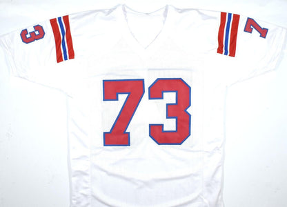 John Hannah Autographed New England Patriots Style Custom Jersey - HOF