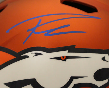 Russell Wilson Autographed Denver Broncos Full Size Blaze Helmet