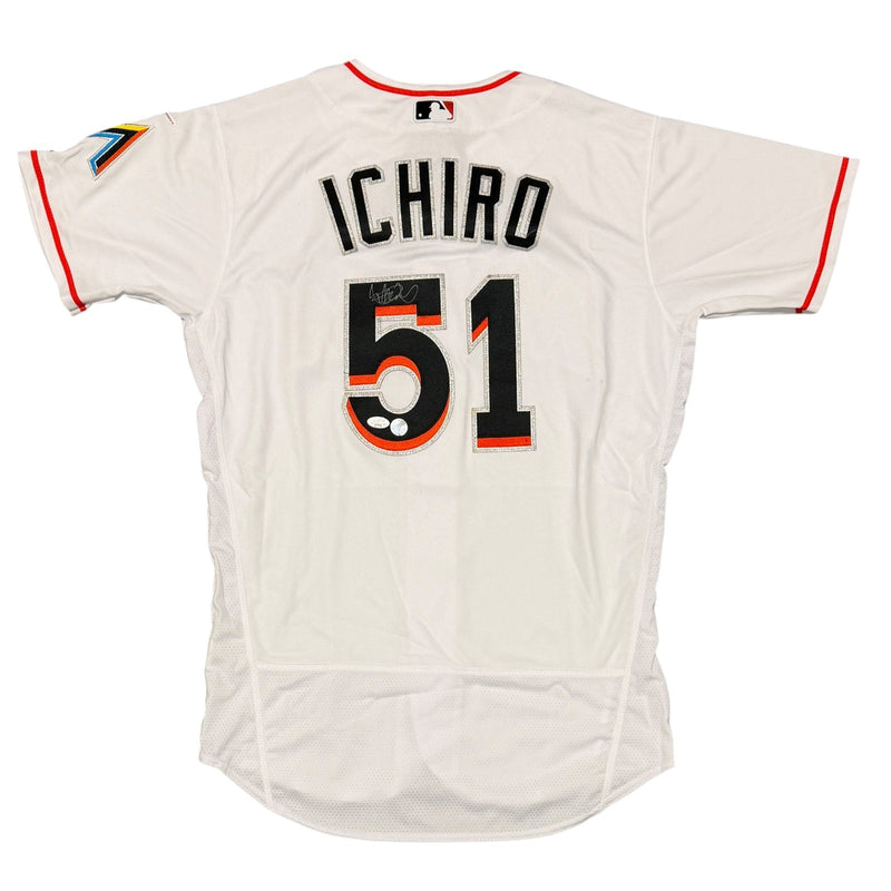 Ichiro Suzuki Autographed Miami Marlins Majestic Authentic Jersey JSA