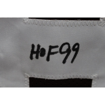 Ozzie Newsome Signed Pro Style Brown Jersey (HOF Inscription)
