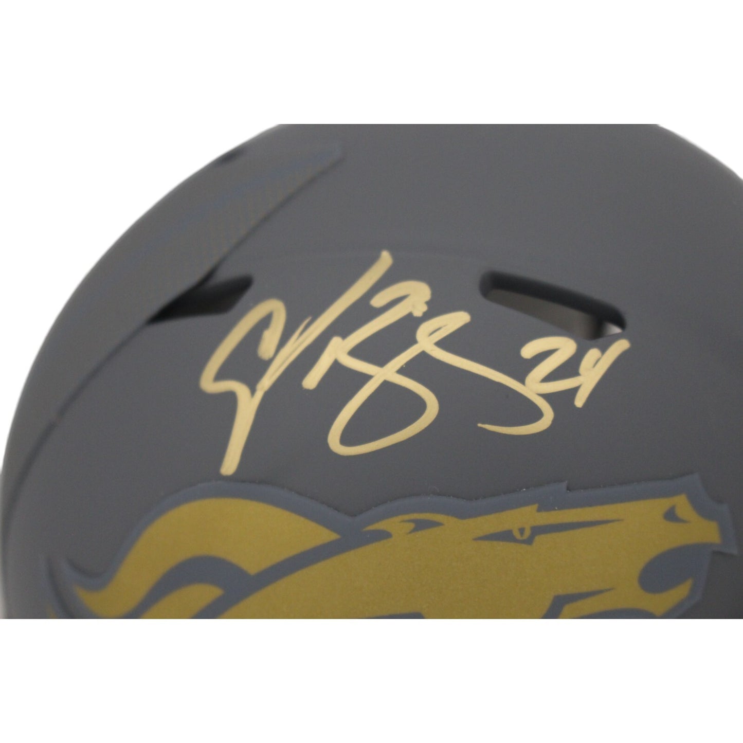 Champ Bailey Autographed Denver Broncos Riddell Slate Mini Helmet