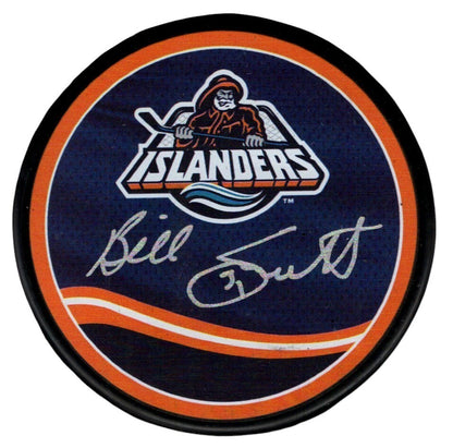 Billy Smith Signed New York Islanders Reverse Retro Hockey Puck (Beckett COA)