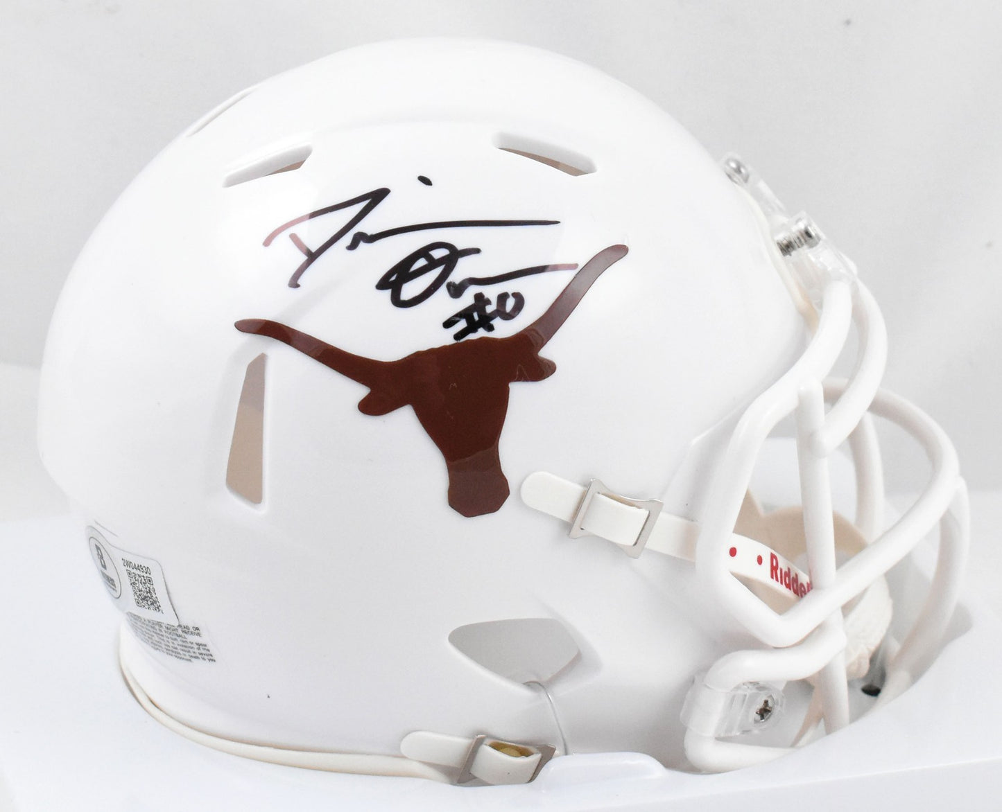 DeMarvion Overshown Autographed Texas Longhorns Speed Mini Helmet