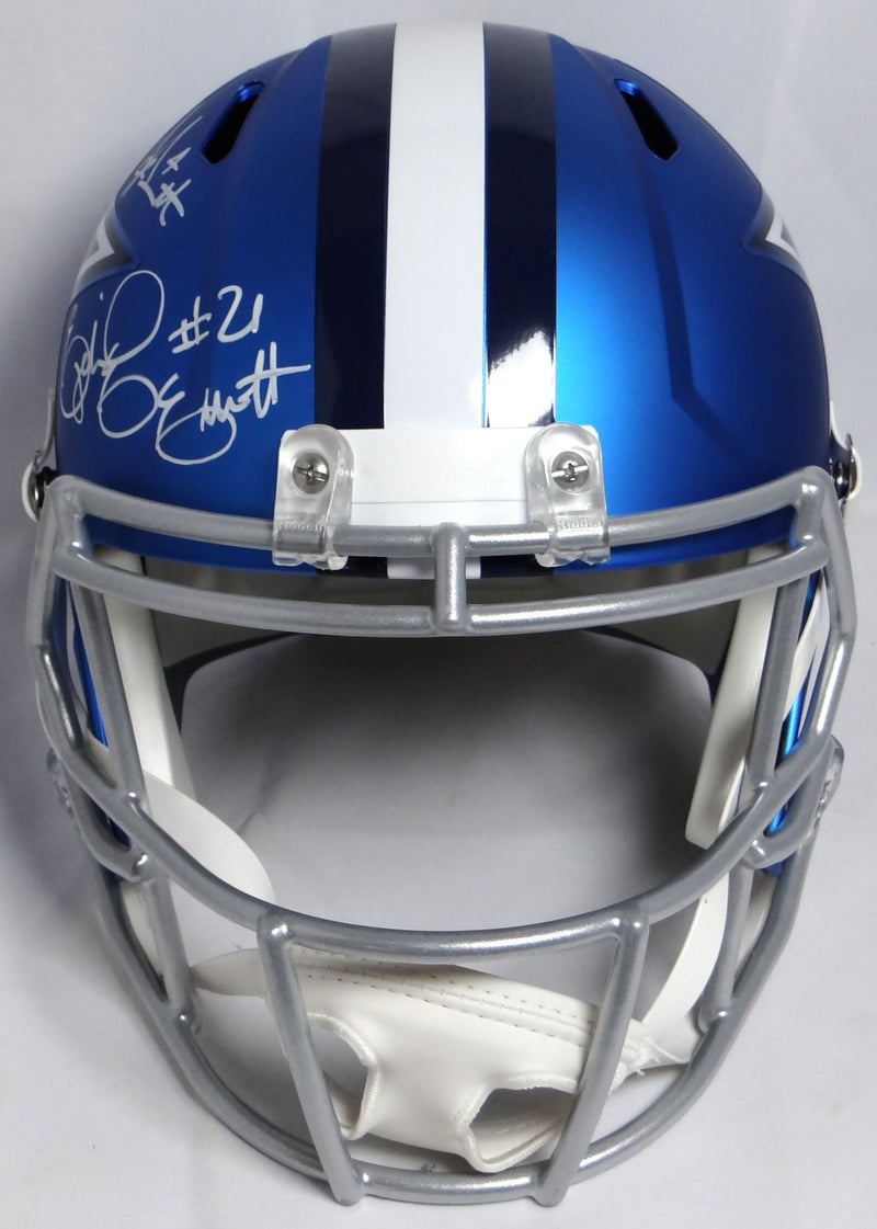 Dak Prescott, Amari Cooper & Ezekiel Elliott Dallas Cowboys Blaze Helmet
