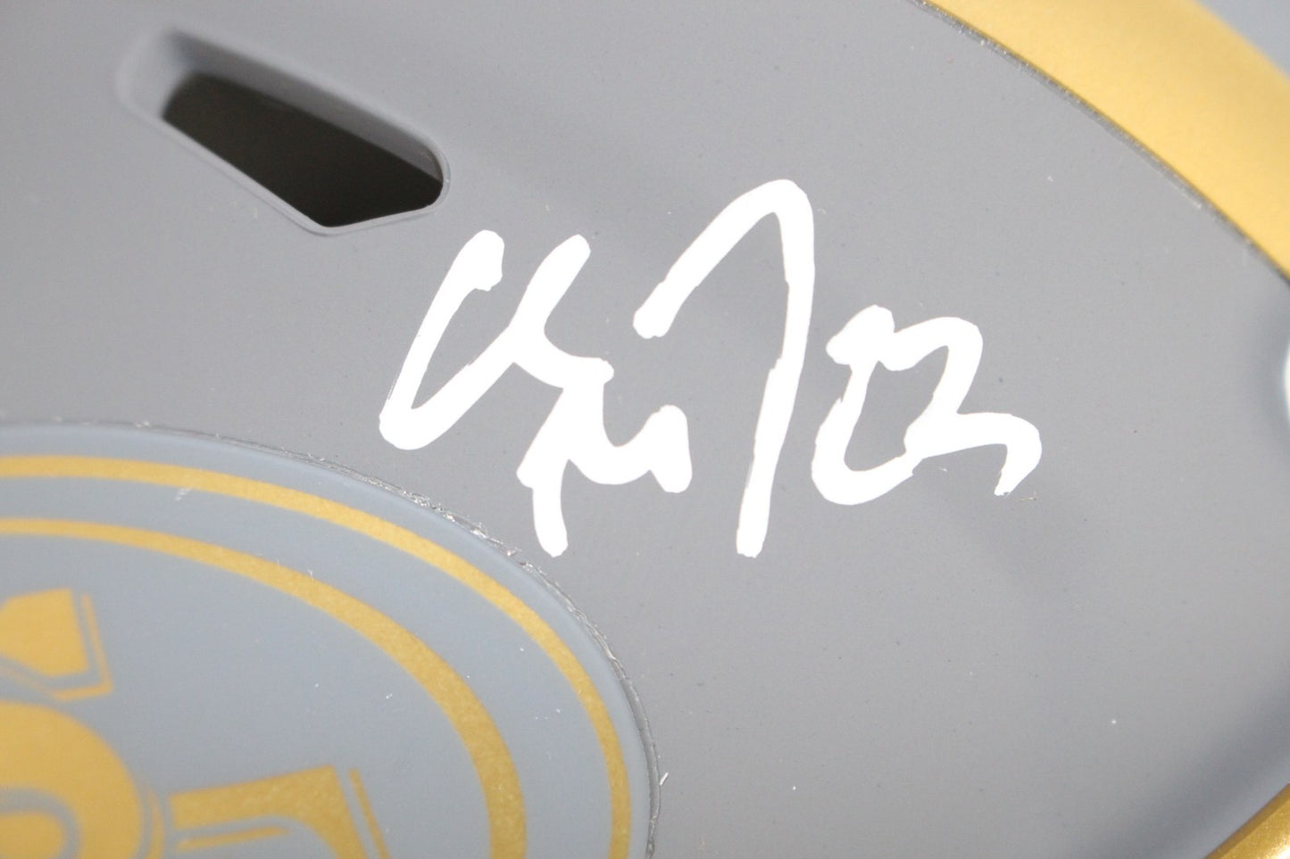 Christian McCaffrey Signed San Francisco 49ers Slate Mini Helmet