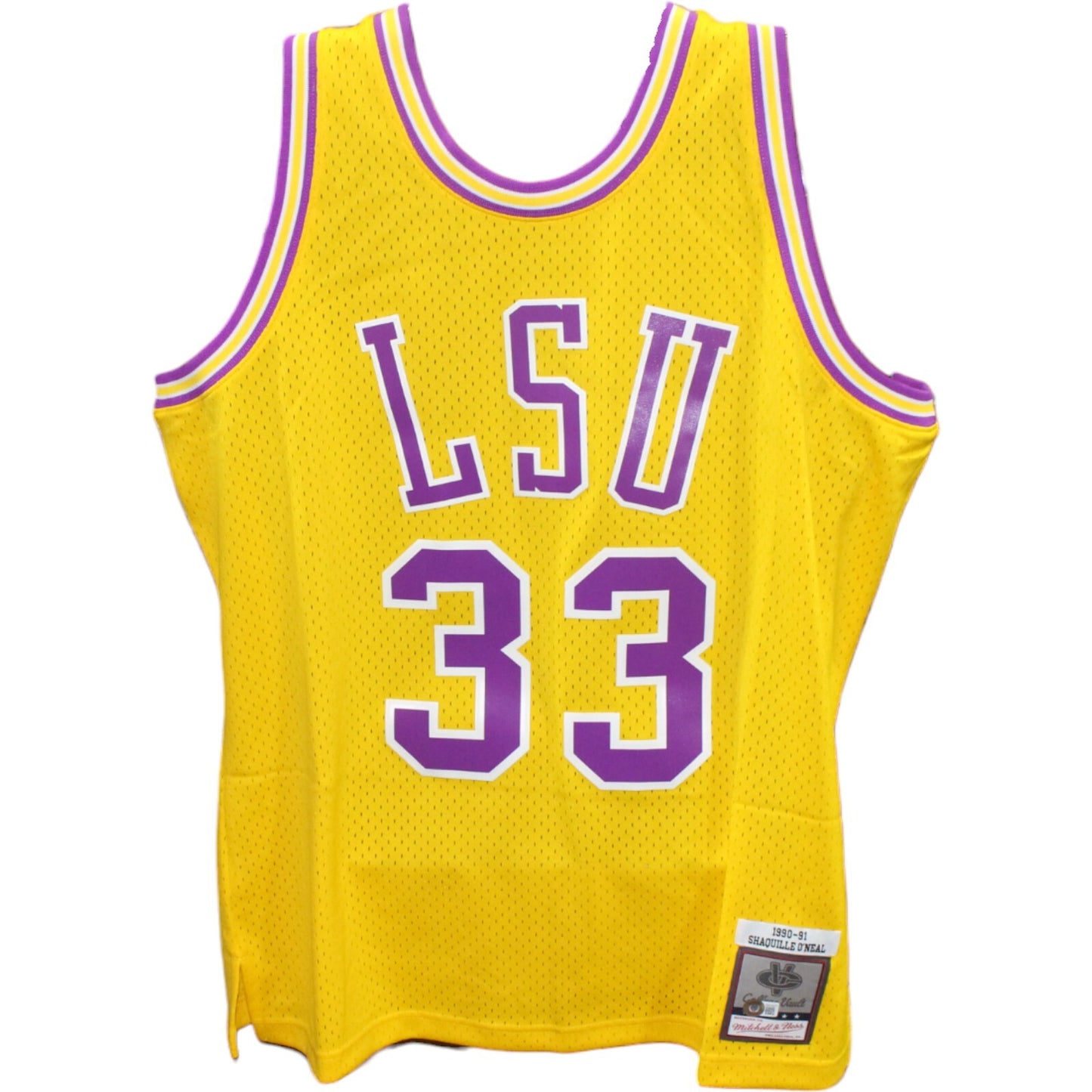 Shaquille O'Neal Signed LSU Tigers Mitchell & Ness Basketball Jersey