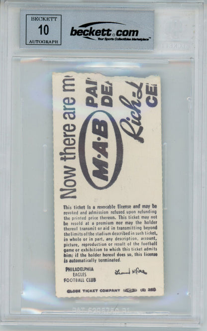 Tony Dorsett Autographed 1977 vs Eagles Ticket Stub Beckett Slabbed