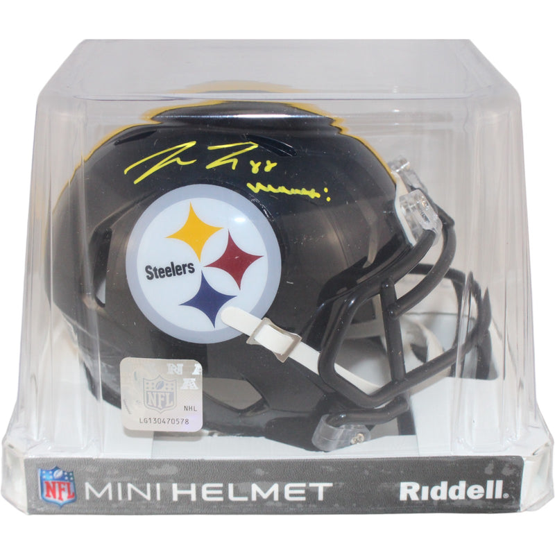 Pat Freiermuth Pittsburgh Steelers Autographed Mini Helmet BAS Witness