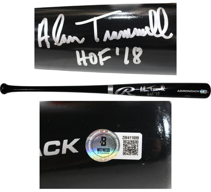 Alan Trammell Autographed Detroit Tigers Black Bat (HOF Inscription)