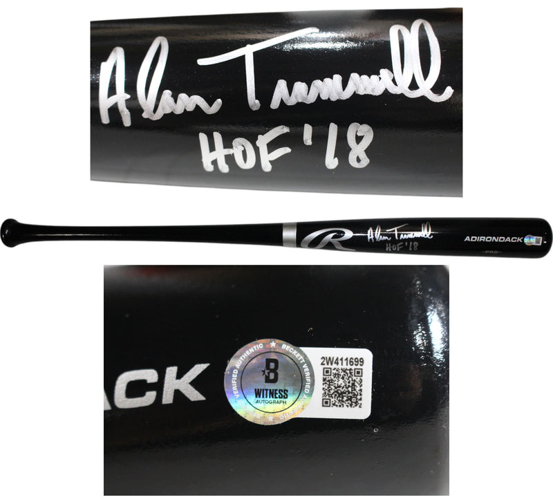 Alan Trammell Autographed Detroit Tigers Black Bat (HOF Inscription)