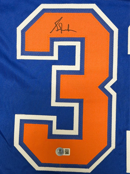Grant Fuhr Signed Edmonton Oilers Custom Hockey Jersey Beckett BAS