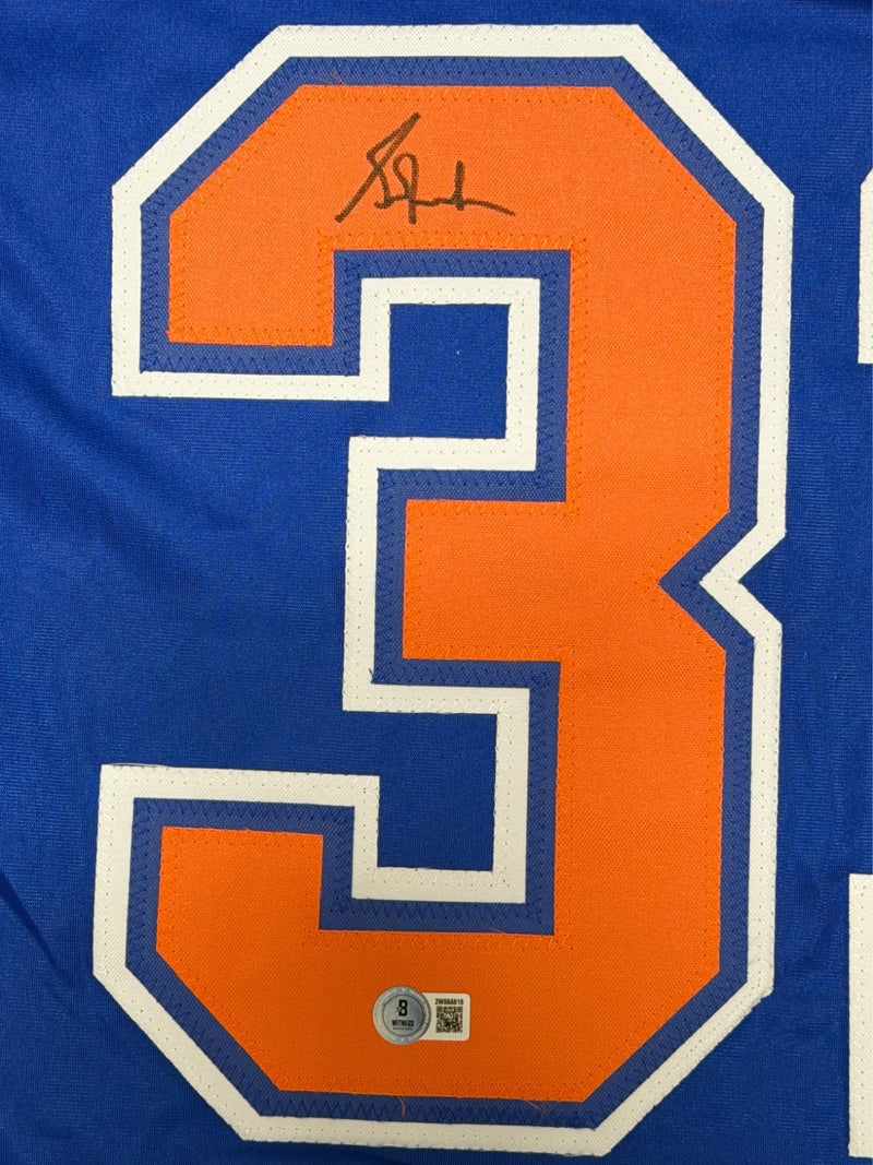Grant Fuhr Signed Edmonton Oilers Custom Hockey Jersey Beckett BAS