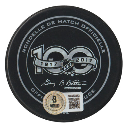 Billy Smith Signed NHL 100th Official Game Puck Beckett Witnessed