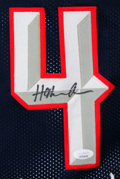 Hakeem Olajuwon Autographed Blue Custom Basketball Jersey