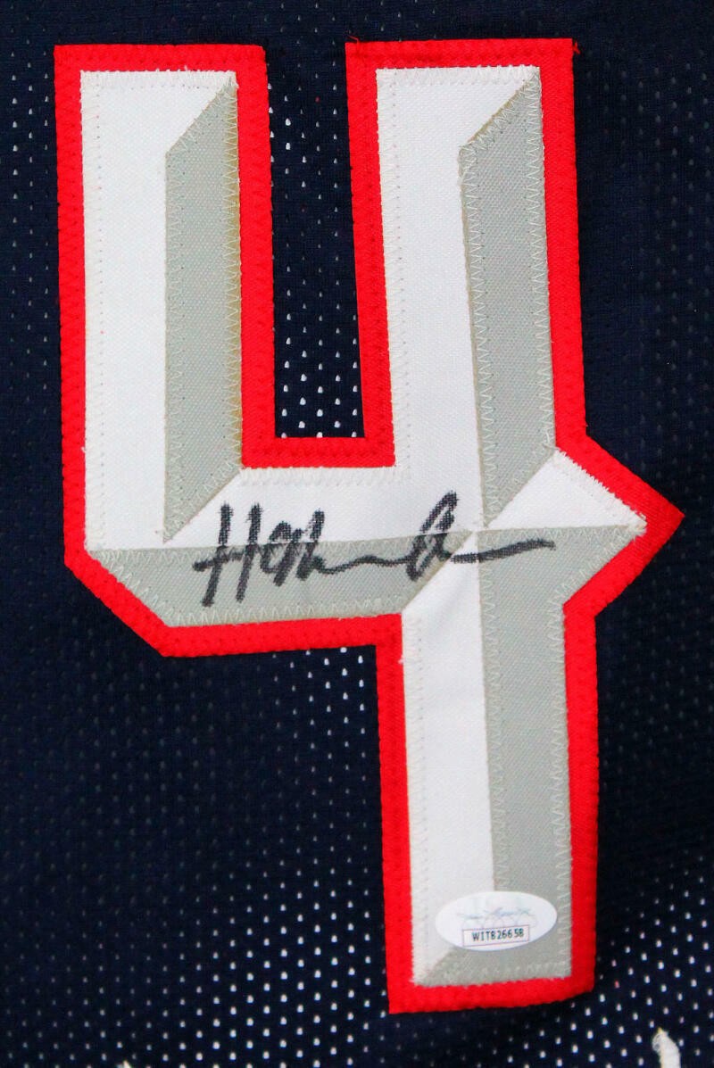Hakeem Olajuwon Autographed Blue Custom Basketball Jersey
