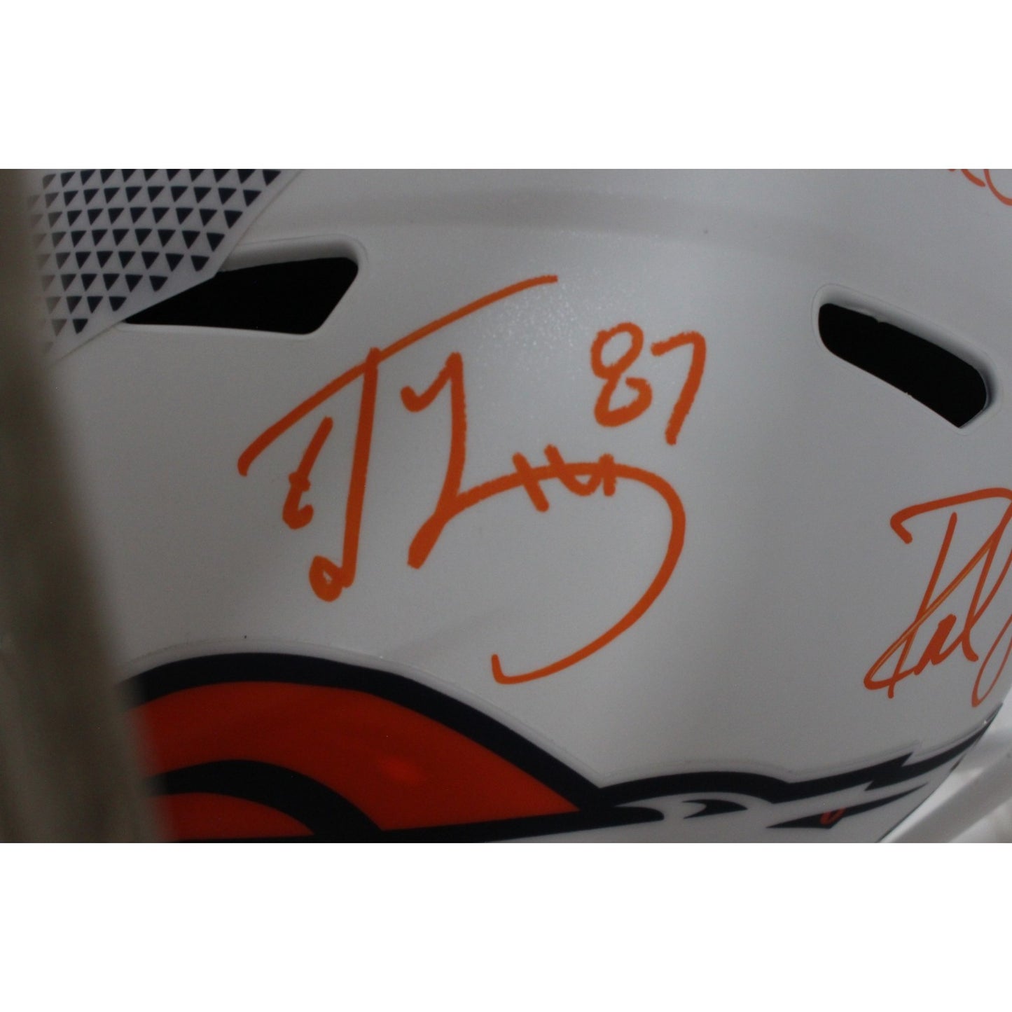 Ed McCaffrey & Rod Smith Signed Denver Broncos Full Size Alternate Helmet