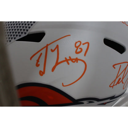 Ed McCaffrey & Rod Smith Signed Denver Broncos Full Size Alternate Helmet