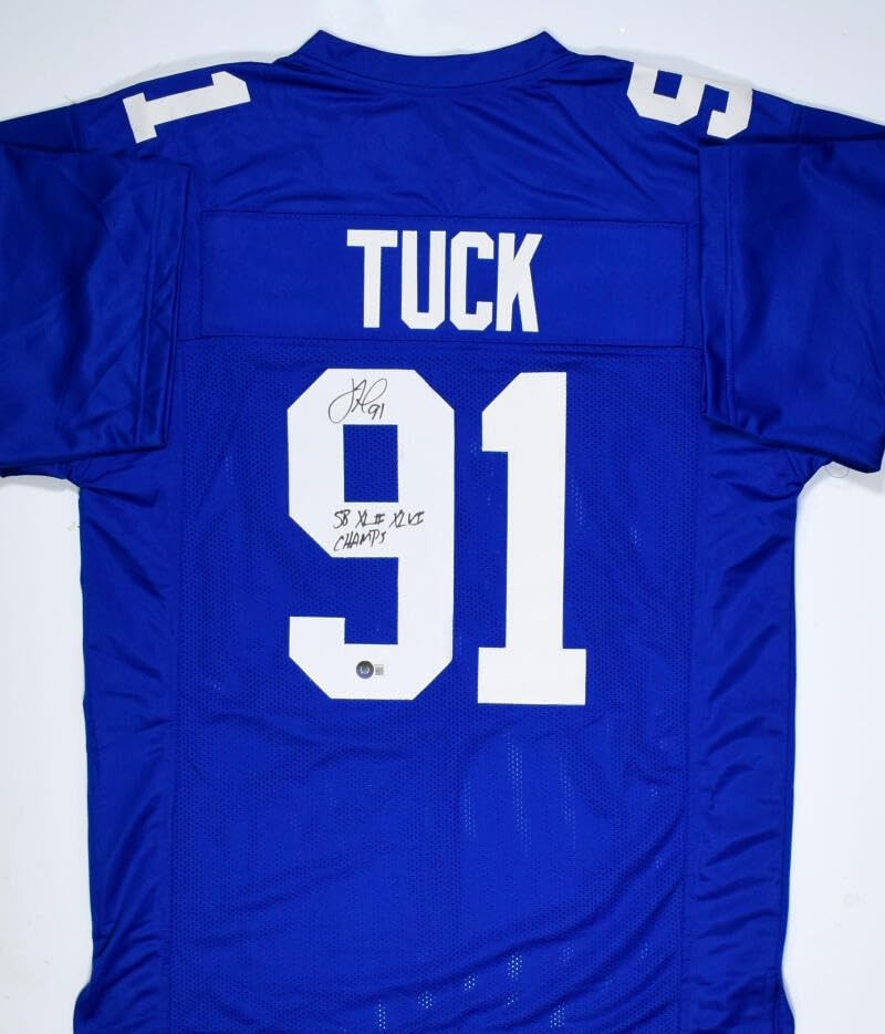 Justin Tuck Autographed New York Giants Custom Jersey "2x SB Champs"