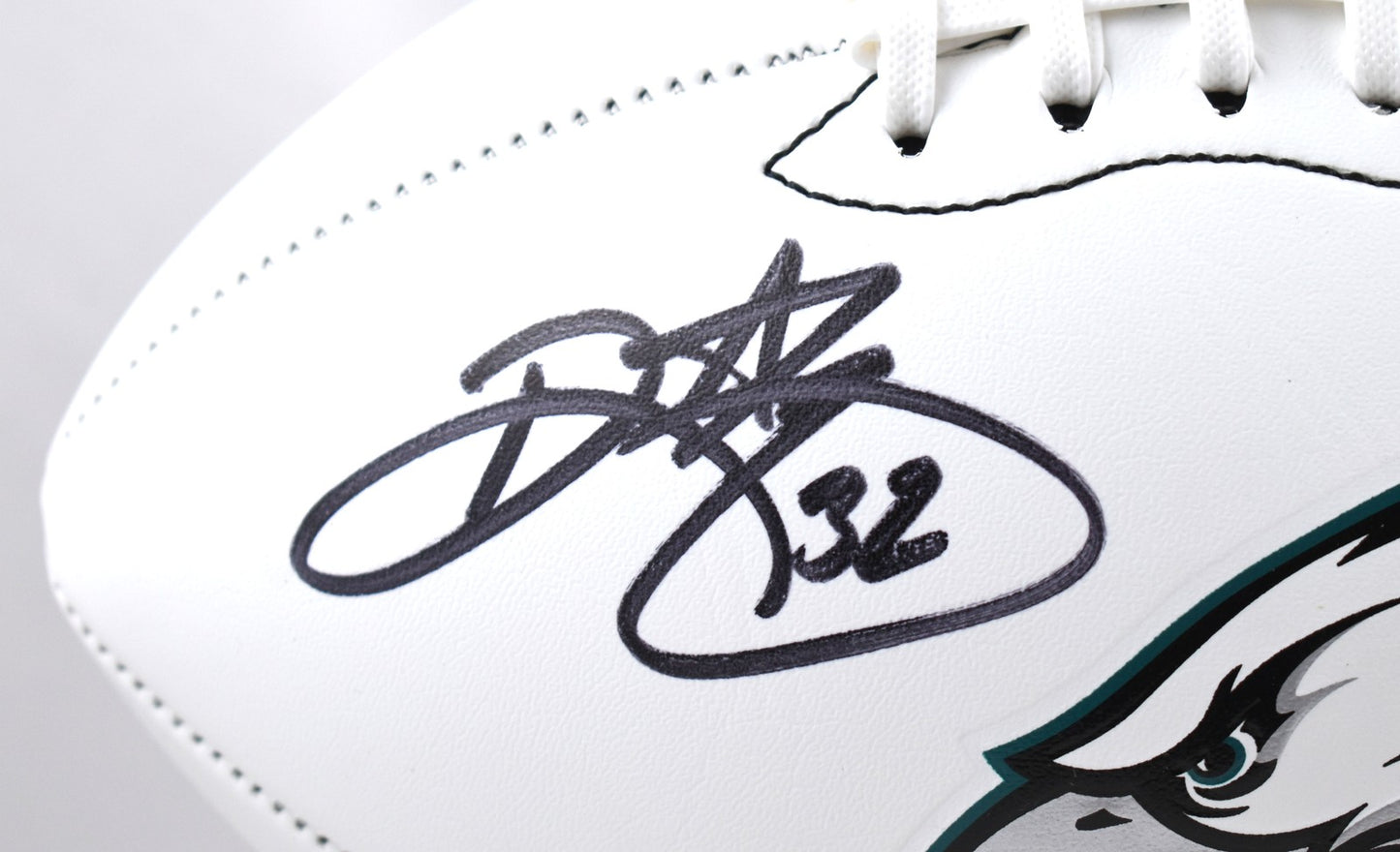 Ricky Watters Autographed Philadelphia Eagles Logo Football - Black
