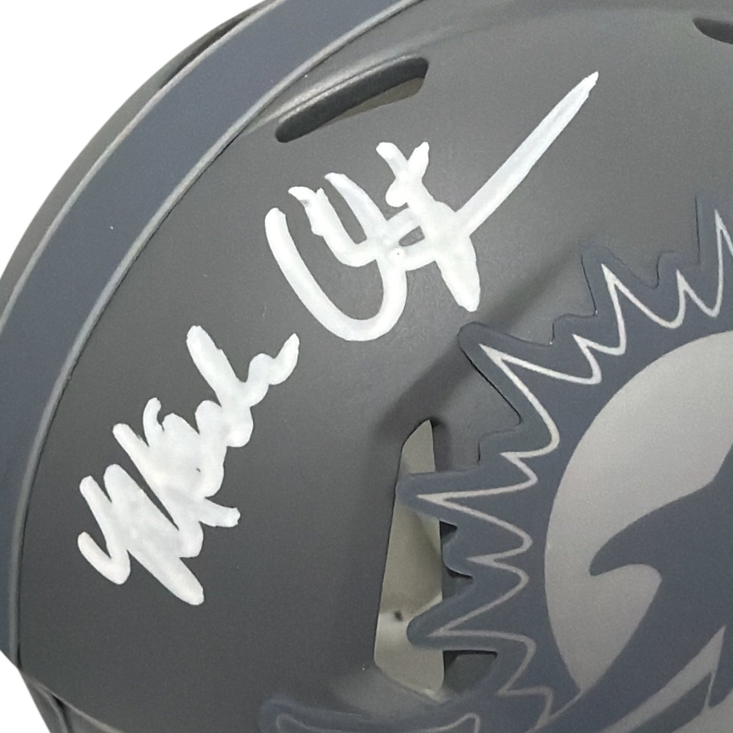 Mark Clayton Signed Miami Dolphins Slate Mini Helmet
