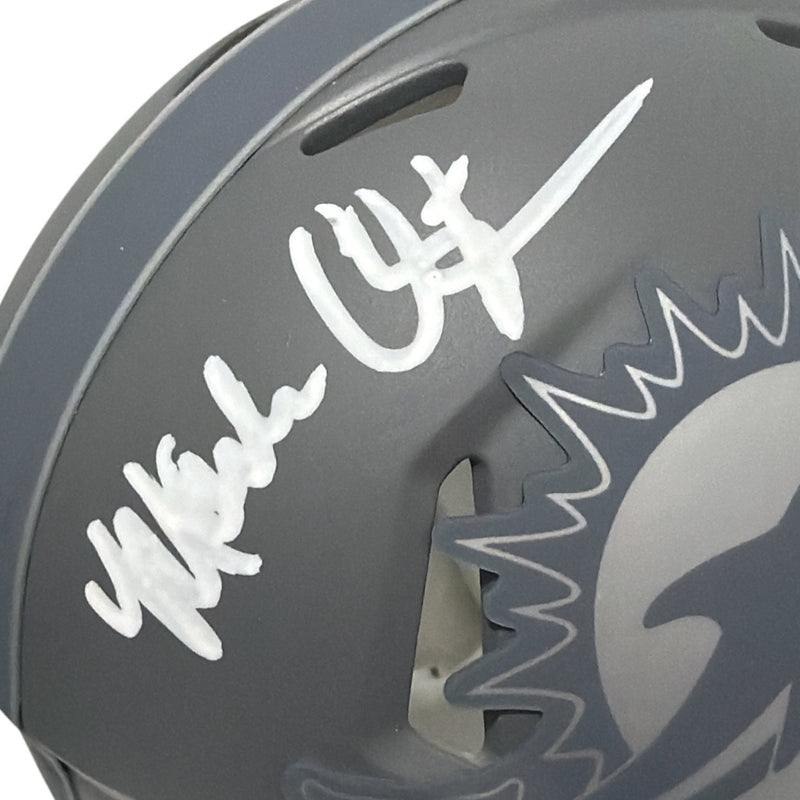 Mark Clayton Signed Miami Dolphins Slate Mini Helmet