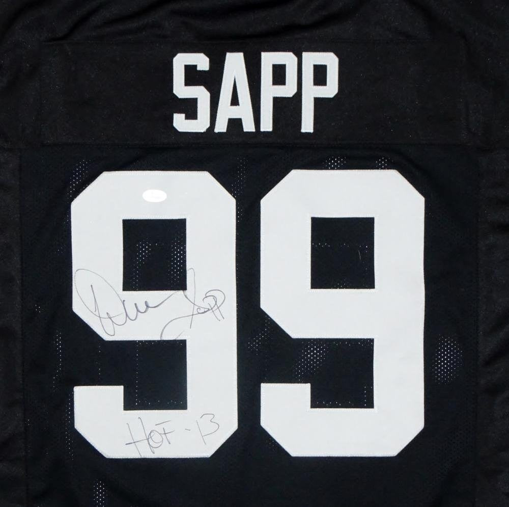 Warren Sapp Signed Black Custom Football Jersey (HOF Inscription)