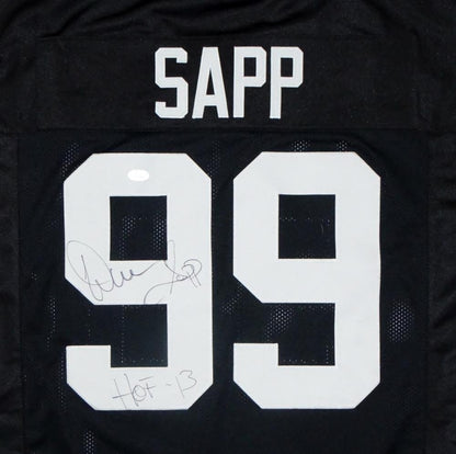 Warren Sapp Signed Black Custom Football Jersey (HOF Inscription)