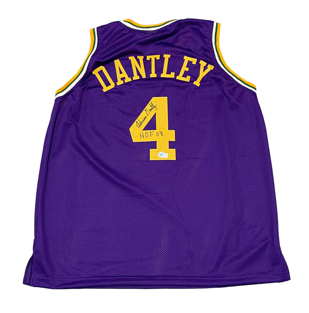 Adrian Dantley Signed Utah Jazz Custom Jersey (HOF 09) Beckett COA