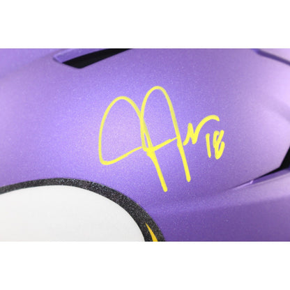 Justin Jefferson Minnesota Vikings Autographed Mid-Size Midi Helmet