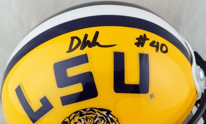 Devin White Autographed LSU Tigers Yellow Schutt Mini Helmet