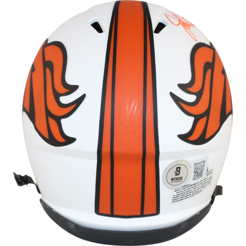 John Elway Denver Broncos Autographed Lunar Mini Helmet