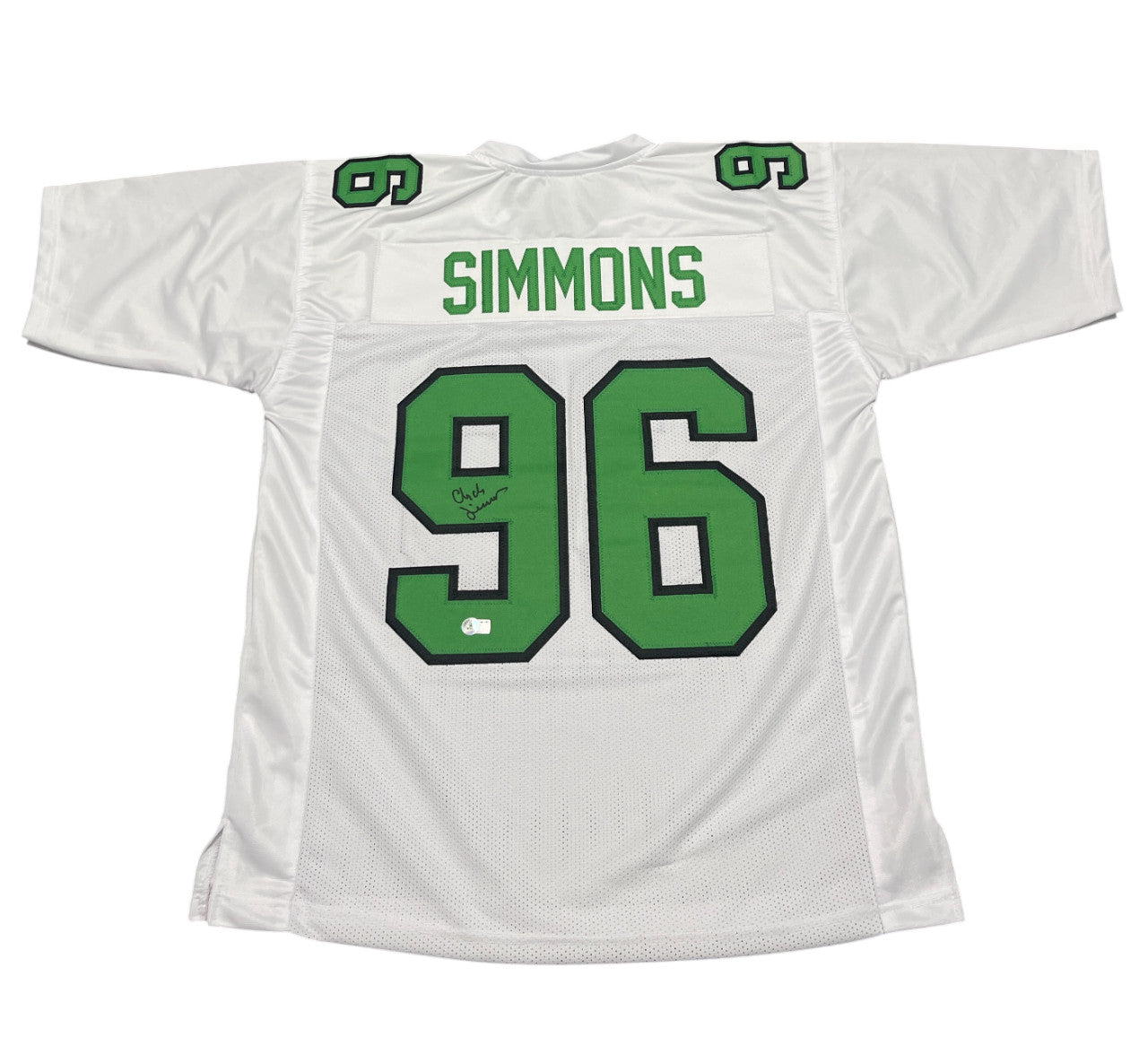 Clyde Simmons Signed Philadelphia Eagles Custom Jersey - Beckett COA