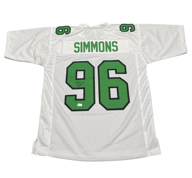 Clyde Simmons Signed Philadelphia Eagles Custom Jersey - Beckett COA