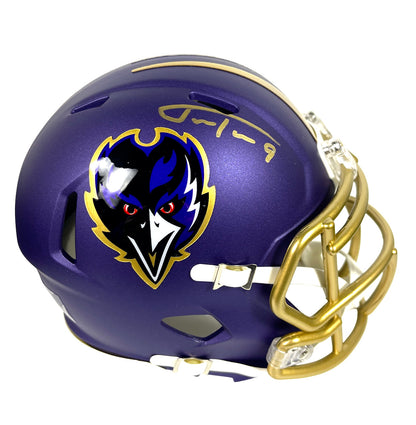 Justin Tucker Signed Baltimore Ravens Alternate 2024 Mini Helmet BAS COA